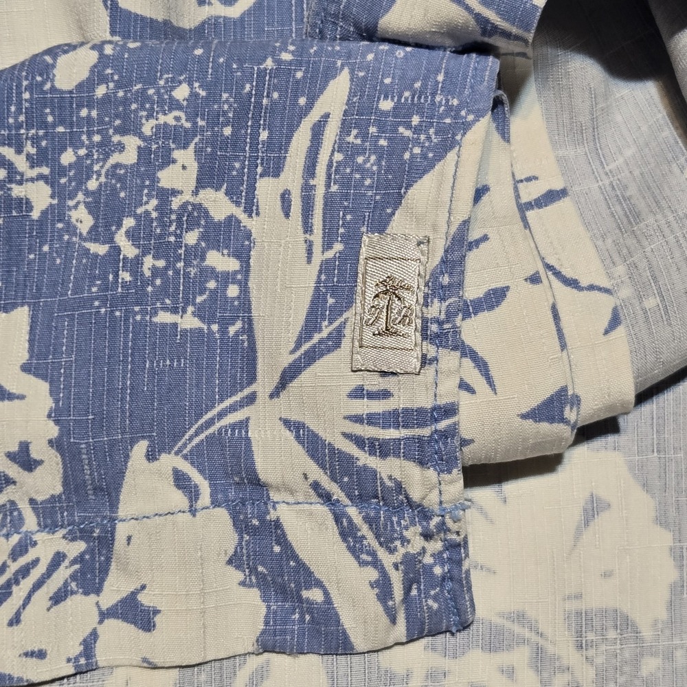 Tommy Bahama 100% Silk Hawaiian Camp Shirt Mens M Blue Floral Aloha Tropical - Picture 11 of 11